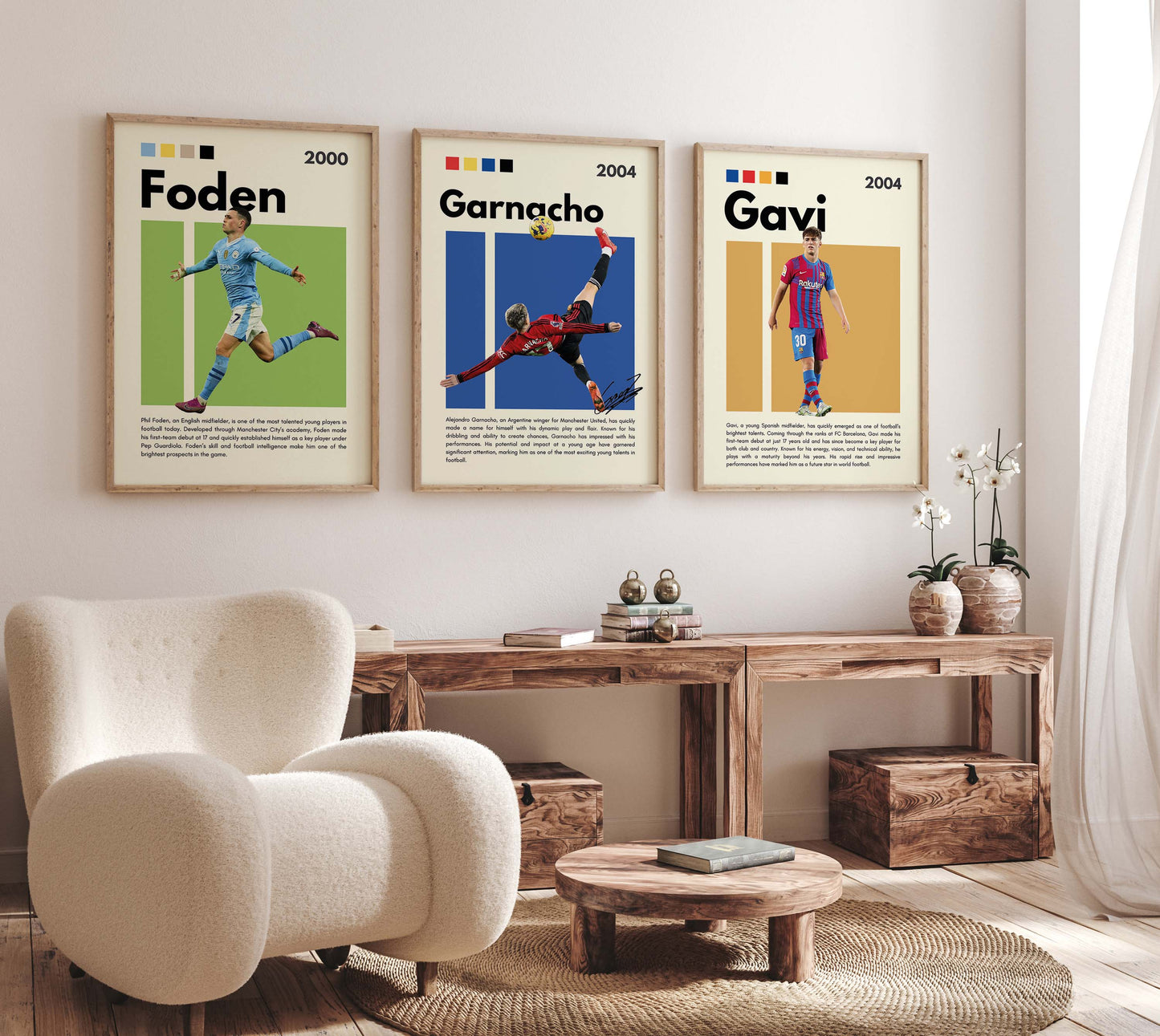 Fußball Stars Poster · Foden Garnacho Gavi Saka Van Dijk Ter Stegen · Sport Wanddeko · Print ohne Rahmen