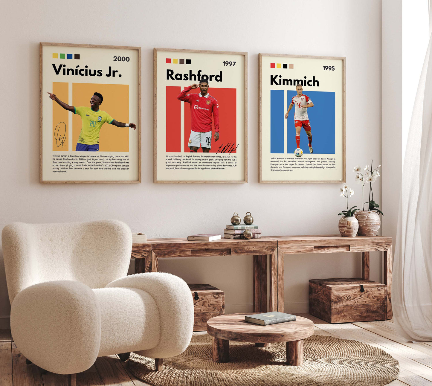 Fußball Stars Poster · Vinícius Jr Rashford Kimmich Dembélé Ter Stegen Hummels · Sport Wanddeko · Print ohne Rahmen