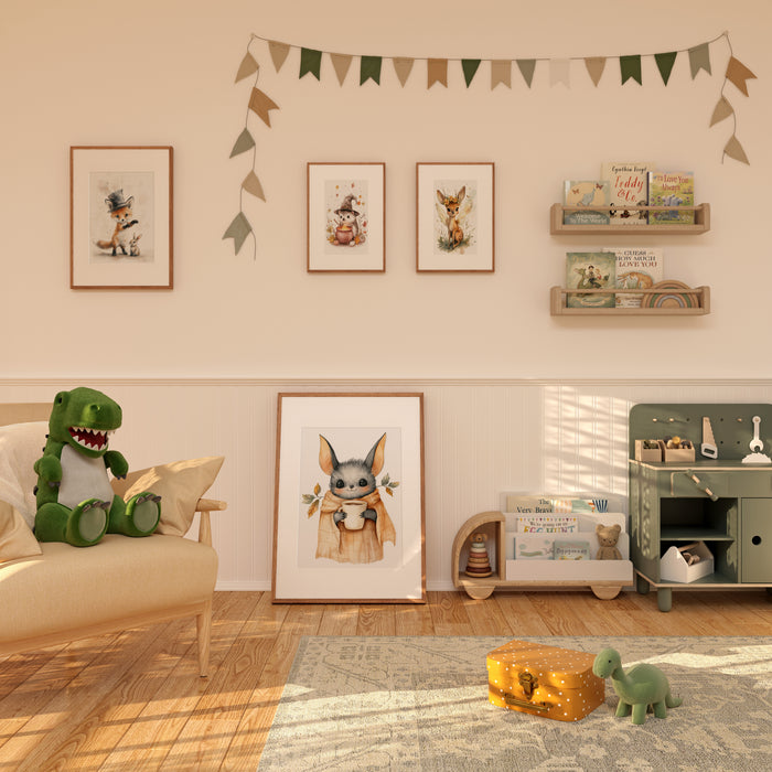 Waldtiere Aquarell Poster für Kinderzimmer