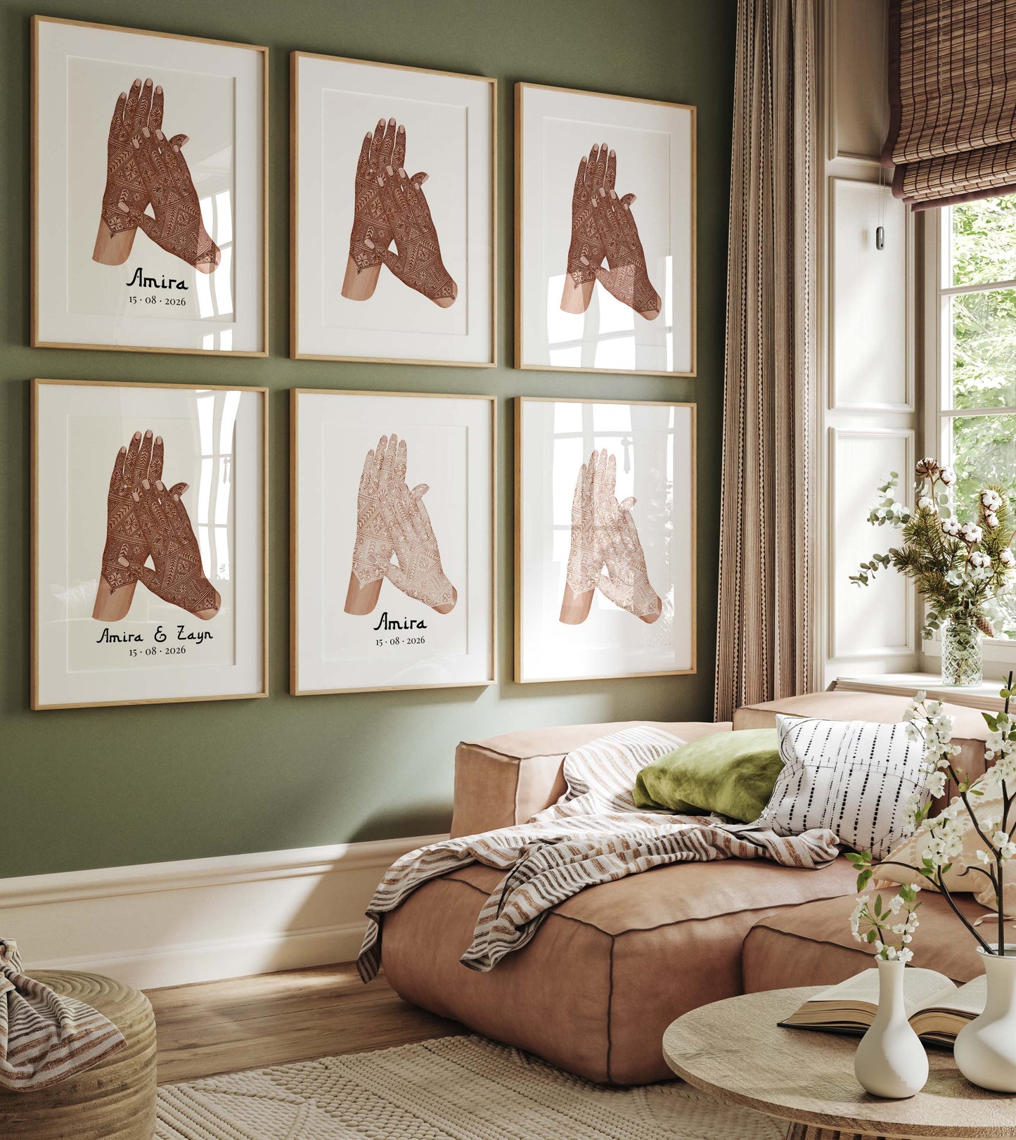 Hände Paar Hochzeit Poster · Geschenkidee · Personalisierte Namen Datum · Liebe Verlobung Illustration · Print ohne Rahmen