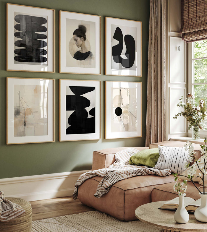 JUSTGOODMOOD Abstraktes Poster – Edles Baumwoll-Canvas