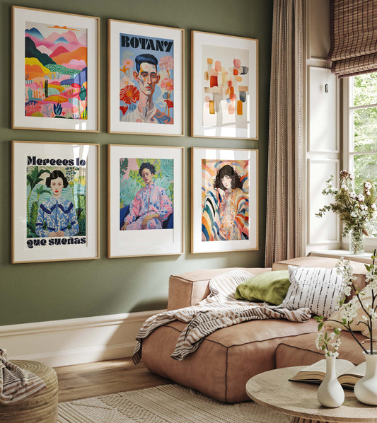 Moderne Kunst Poster · Geschenkidee · Moderne Porträts Abstrakte Kunst und Farbenfrohe Illustration · Dekoprint ohne Rahmen