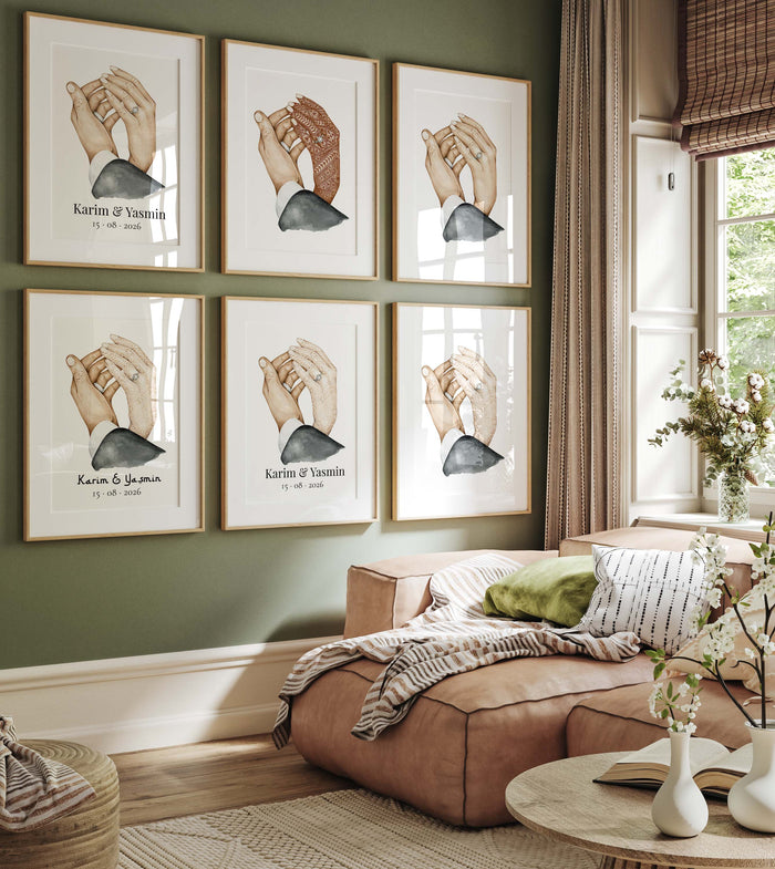 JUSTGOODMOOD Hände Paar Poster – Premium Cotton Print