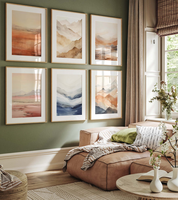 JUSTGOODMOOD Aquarell Bergposter – lebendige Farben