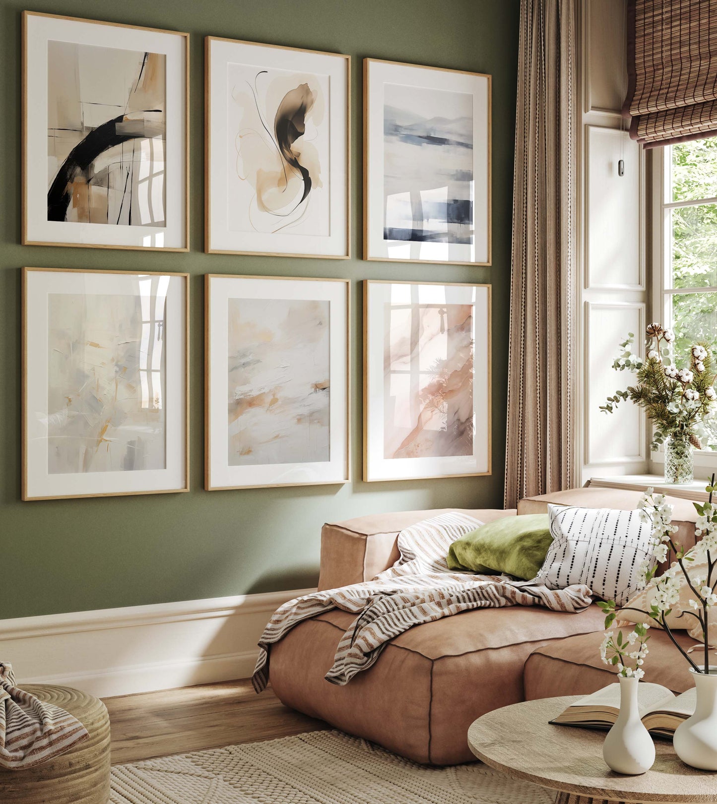Abstrakte Marmor Poster · Geschenkidee · Fließende Beige Rosé Formen und Moderne Strukturkunst · Dekoprint ohne Rahmen