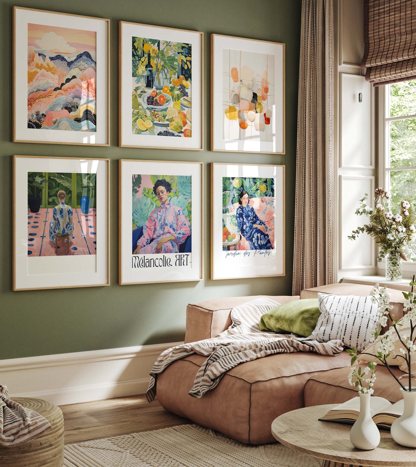 Mediterrane Kunst Poster · Geschenkidee · Moderne Porträts Stillleben und Farbenfrohe Illustrationen · Dekoprint ohne Rahmen