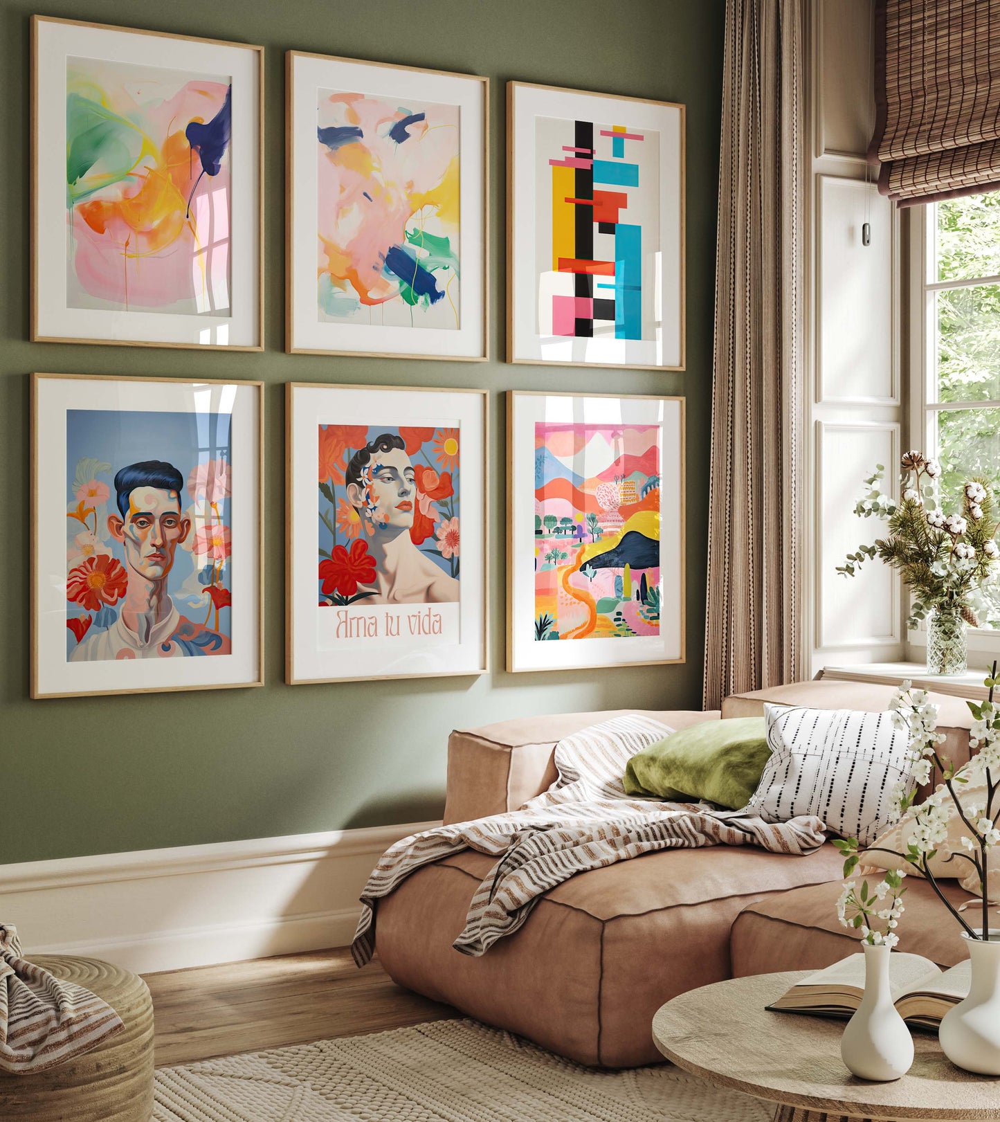 Moderne Kunst Poster · Geschenkidee · Abstrakte Porträts Geometrie und Farbenfrohe Moderne Kunst · Dekoprint ohne Rahmen