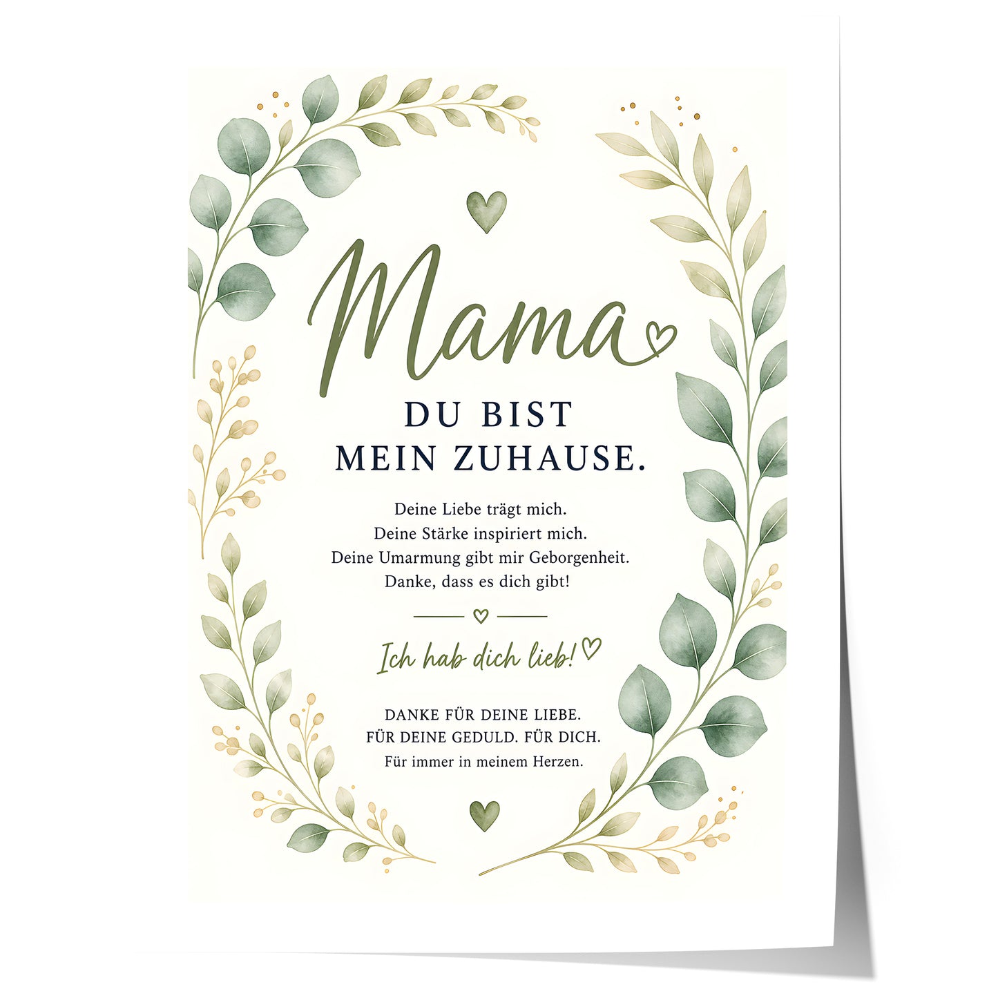 Muttertag Poster Mama Eukalyptus · Geschenk für Mama · Liebe Spruch Poster · Boho Wanddeko · Print ohne Rahmen