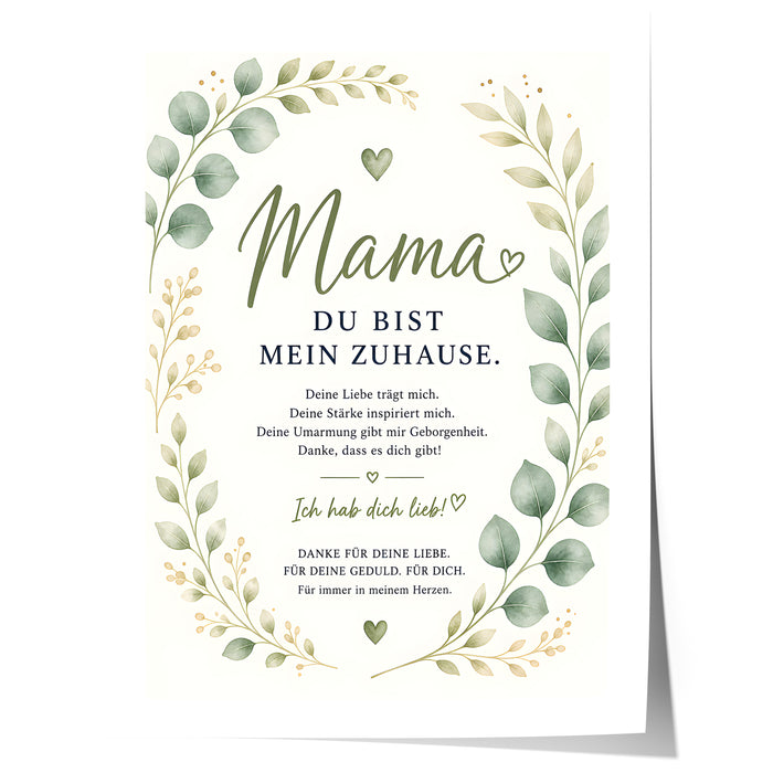 JUSTGOODMOOD Muttertag Poster – Premium Baumwolle Print