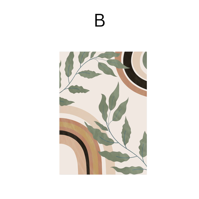 Blätter Boho Poster – Premium Baumwoll-Canvas