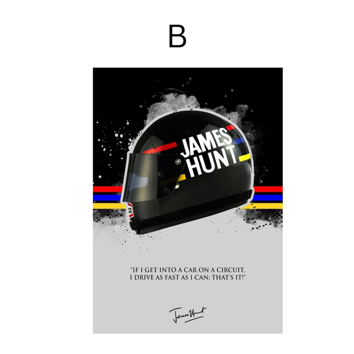 JUSTGOODMOOD Formel 1 Helme Poster auf Canvas