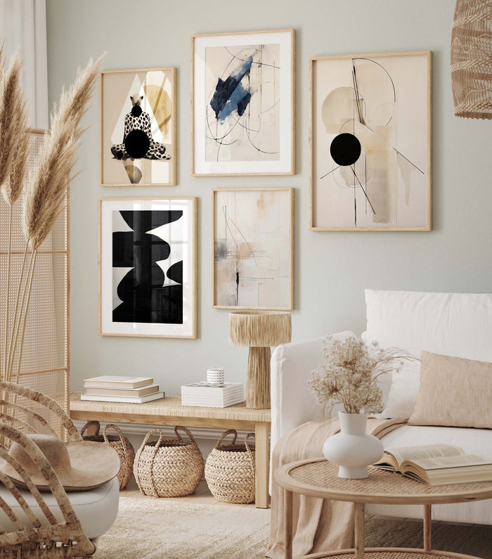 JUSTGOODMOOD Abstraktes Poster – Edles Baumwoll-Canvas