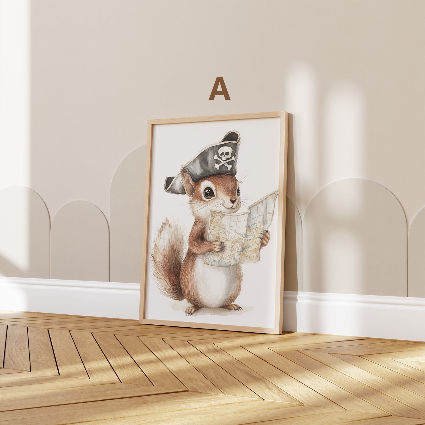 Tiere Kinderzimmer Süß Aquarell Hase Schaf Schildkröte Eichhörnchen Poster · Kinderzimmer Bilder · Wand Deko · Kunst Druck · Deko Print ohne Rahmen