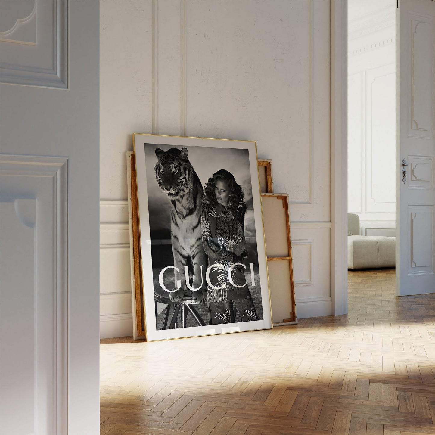 Gucci Poster · Wild und Schön · Gucci’s Starke Schönheit · Tigerstärke ·Exotische Pracht · Wand Dekoration · ohne Rahmen