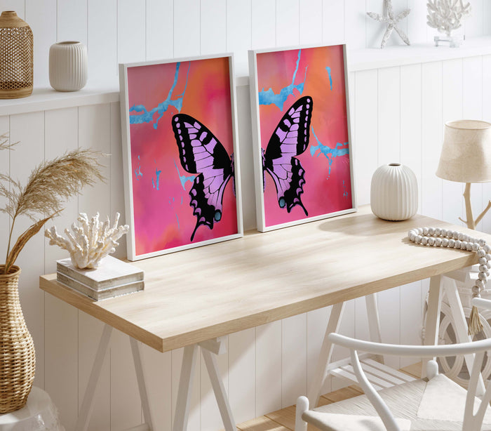 Butterfly Wings Poster – Premium Baumwoll-Canvas