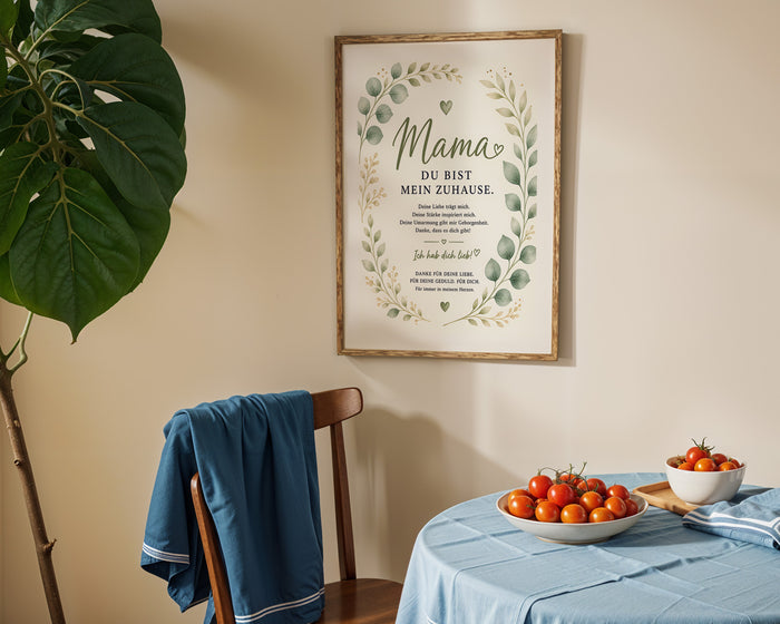 JUSTGOODMOOD Muttertag Poster – Premium Baumwolle Print