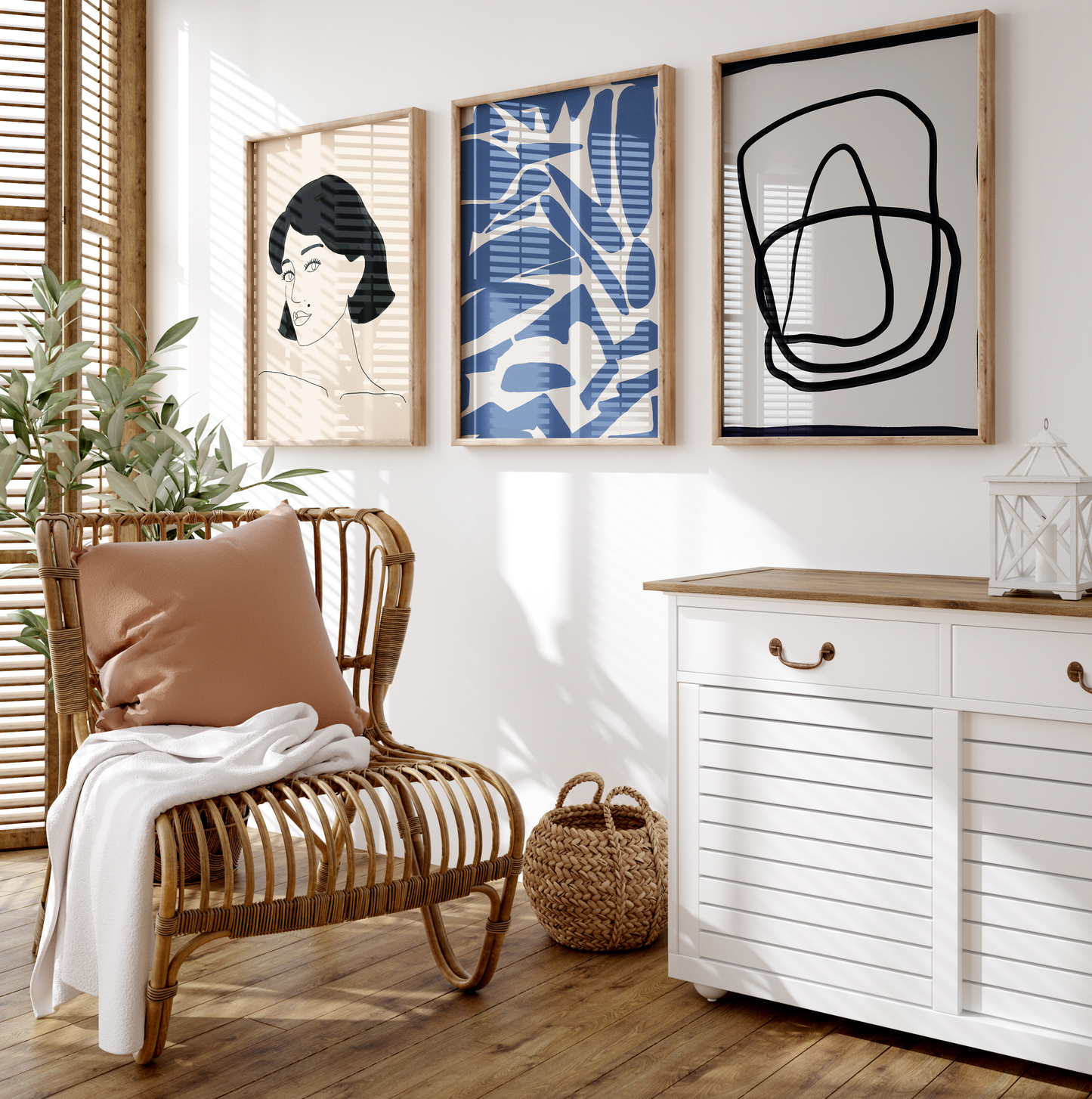Moderne Kunst Poster · Geschenkidee · Abstrakte Formen Line Art Frauenporträt und Minimalistische Wandkunst · Dekoprint ohne Rahmen