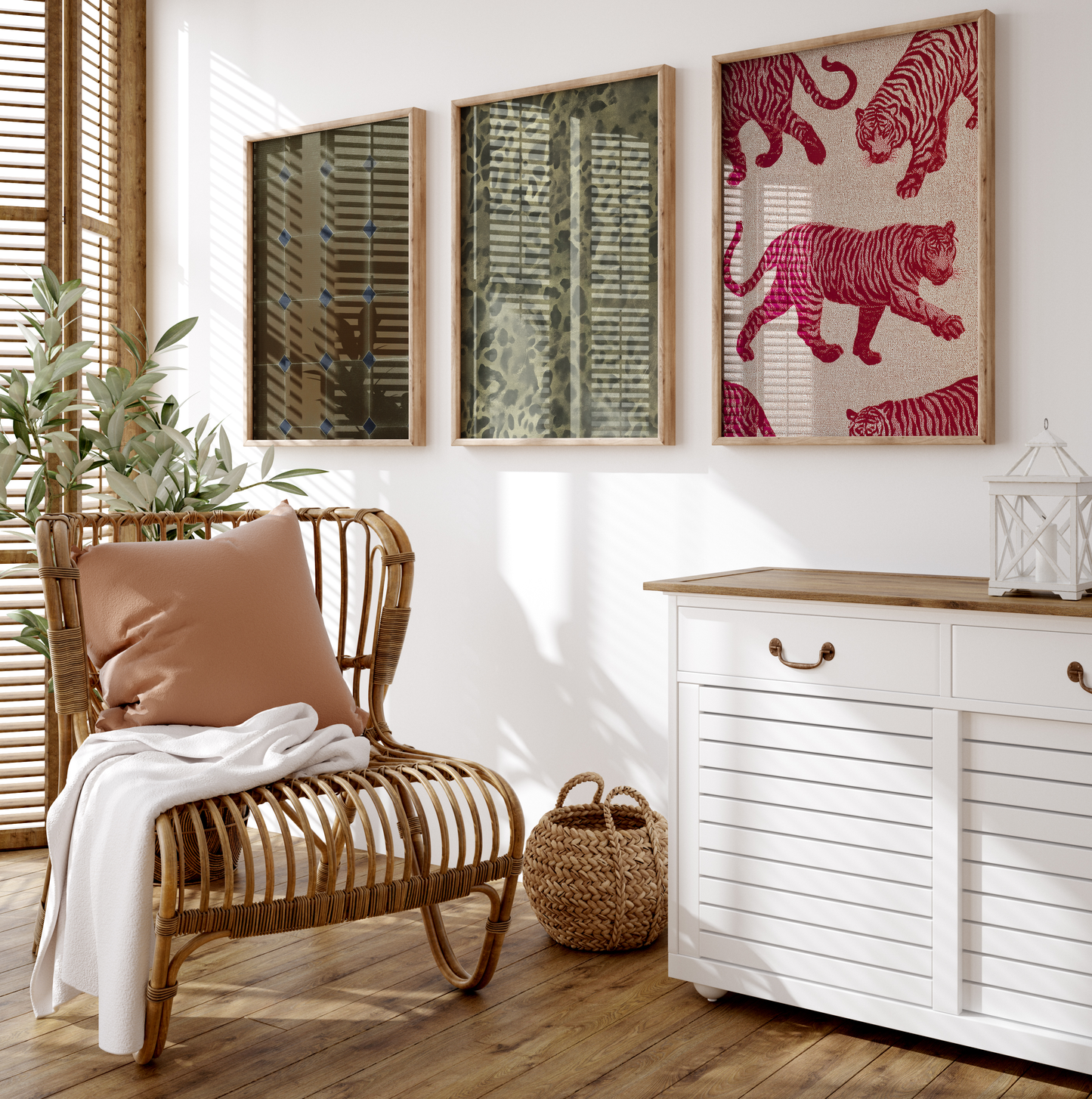 Fliesen Design Poster · Geschenkidee · Antike Muster Fliesen Naturtexturen Animal Print · Dekoprint ohne Rahmen