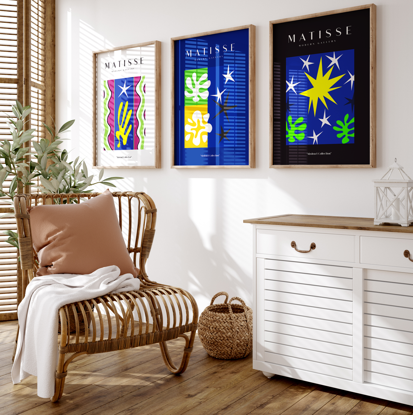 Matisse Poster · Geschenkidee · Abstrakte Scherenschnitte Grafische Formen Bunte Kompositionen · Dekoprint ohne Rahmen