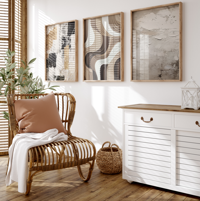 Schwarz-Gold-Poster mit organischen Formen
