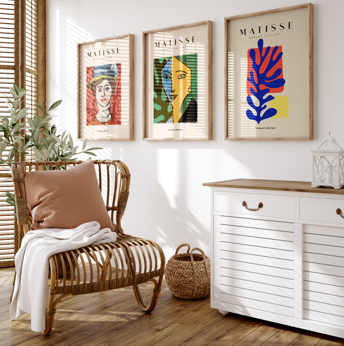 Matisse Poster · Geschenkidee · Abstrakte Scherenschnitte Porträts Farbenfrohe Kunst · Dekoprint ohne Rahmen