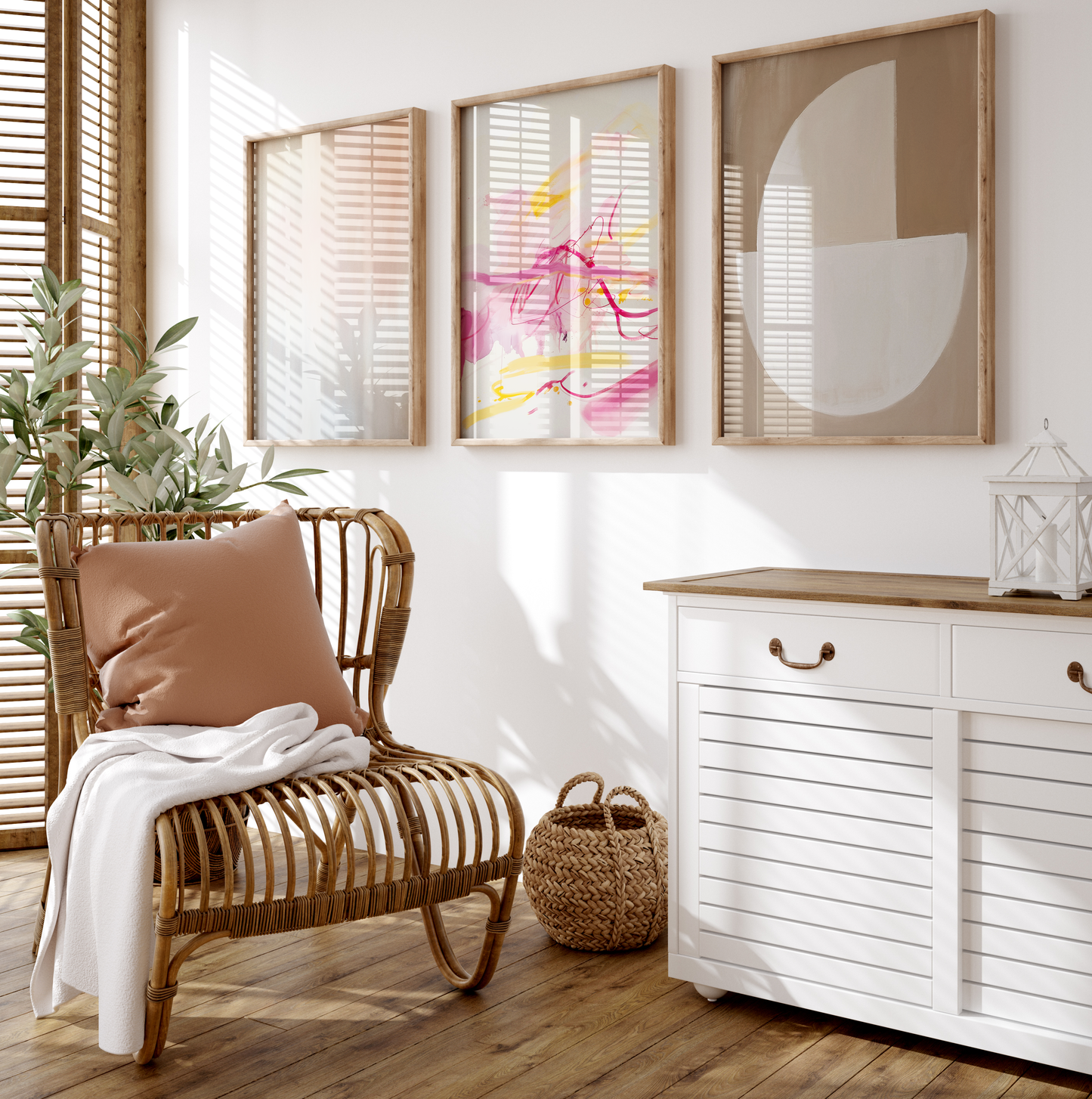Abstrakte Poster · Wohnidee · Abstrakte Kunst Blumen Motive Pastell Farben · Dekoprint ohne Rahmen