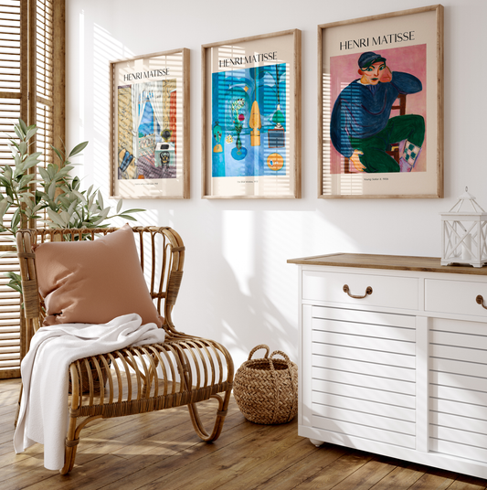 Henri Matisse Poster · Geschenkidee · Blaue Fenster Stillleben Porträts Fauvistische Interieurs · Dekoprint ohne Rahmen