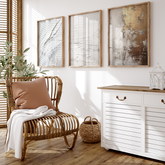 Abstrakte Kunst Poster · Geschenkidee · Struktur Beige Gold Geometrische Wandkunst · Dekoprint ohne Rahmen