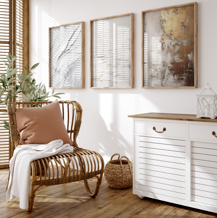 Struktur-Poster in Beige und Gold
