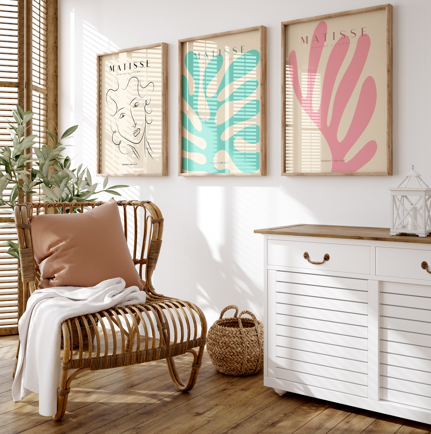 Matisse Poster · Geschenkidee · Abstrakte Formen Scherenschnitt Line Art Frauenporträts · Dekoprint ohne Rahmen