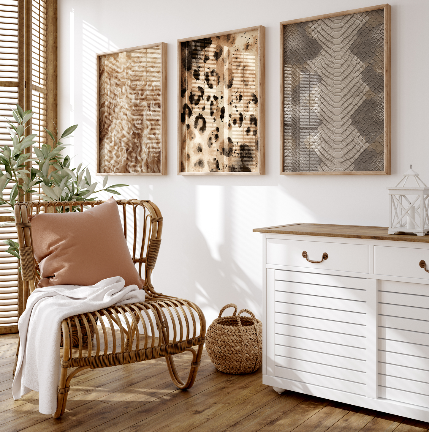 Tiermuster Poster · Geschenkidee · Leopard Zebra Schlange abstrakte Felloptik · Dekoprint ohne Rahmen