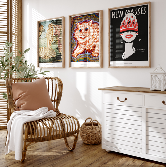 Kunst Poster · Geschenkidee · Vintage Meisterwerke Jugendstil Japanische Kunst Ikonische Illustrationen · Dekoprint ohne Rahmen