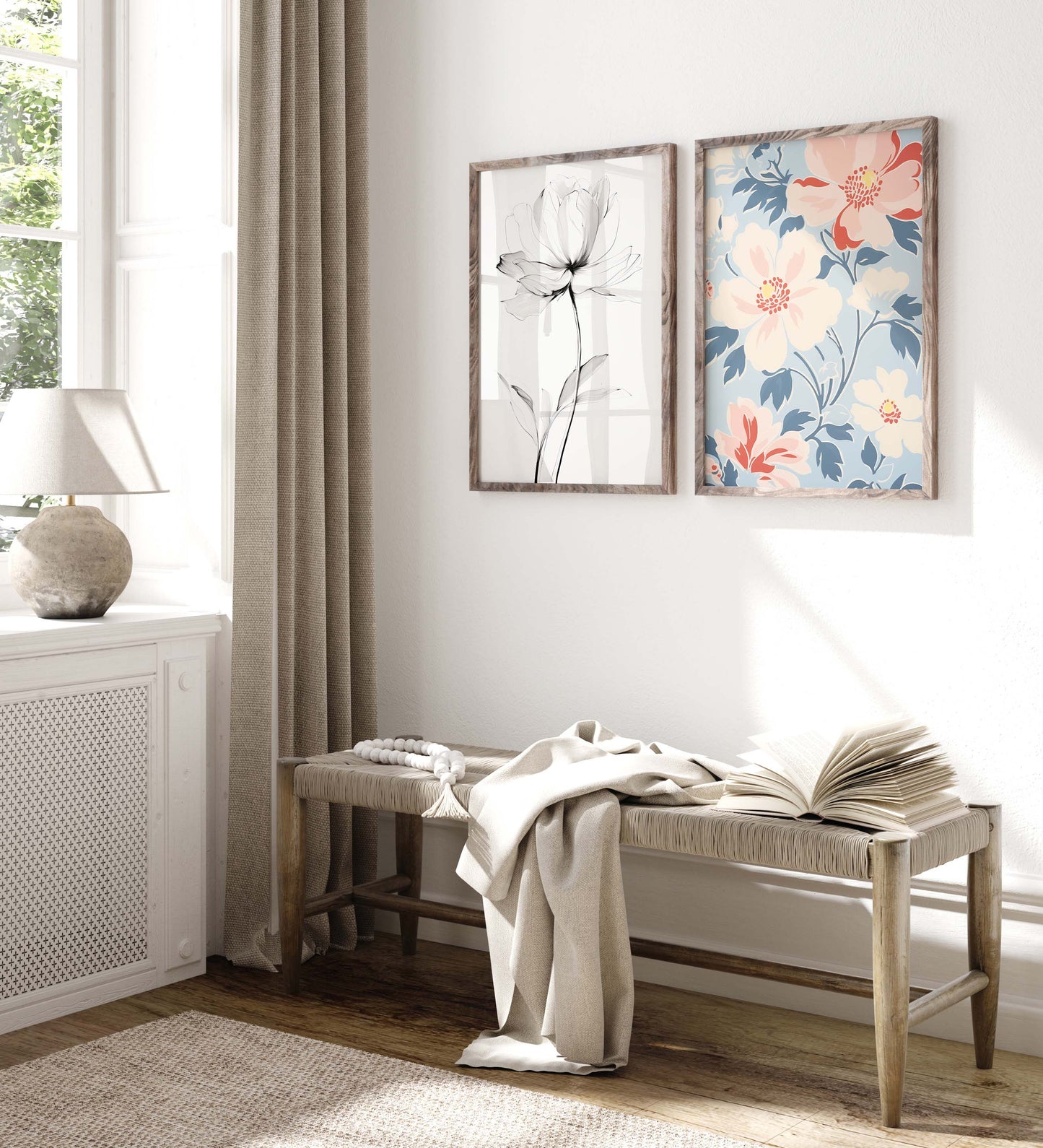 Blumen Poster · Geschenkidee · Moderne Blütenillustrationen und Ausdrucksstarke Floralkunst · Dekoprint ohne Rahmen