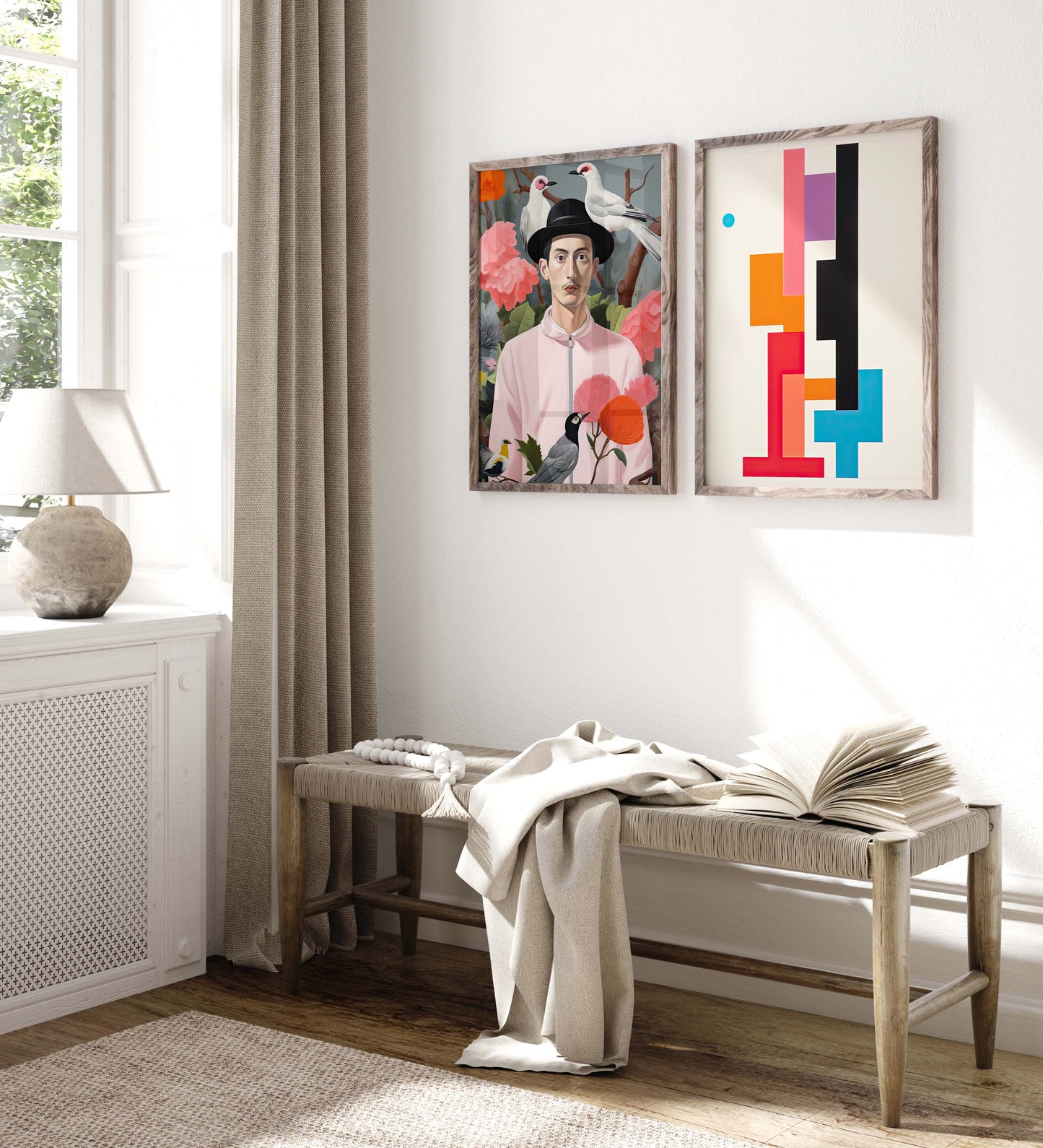 Moderne Kunst Poster · Geschenkidee · Abstrakte Porträts Geometrie und Farbenfrohe Moderne Kunst · Dekoprint ohne Rahmen
