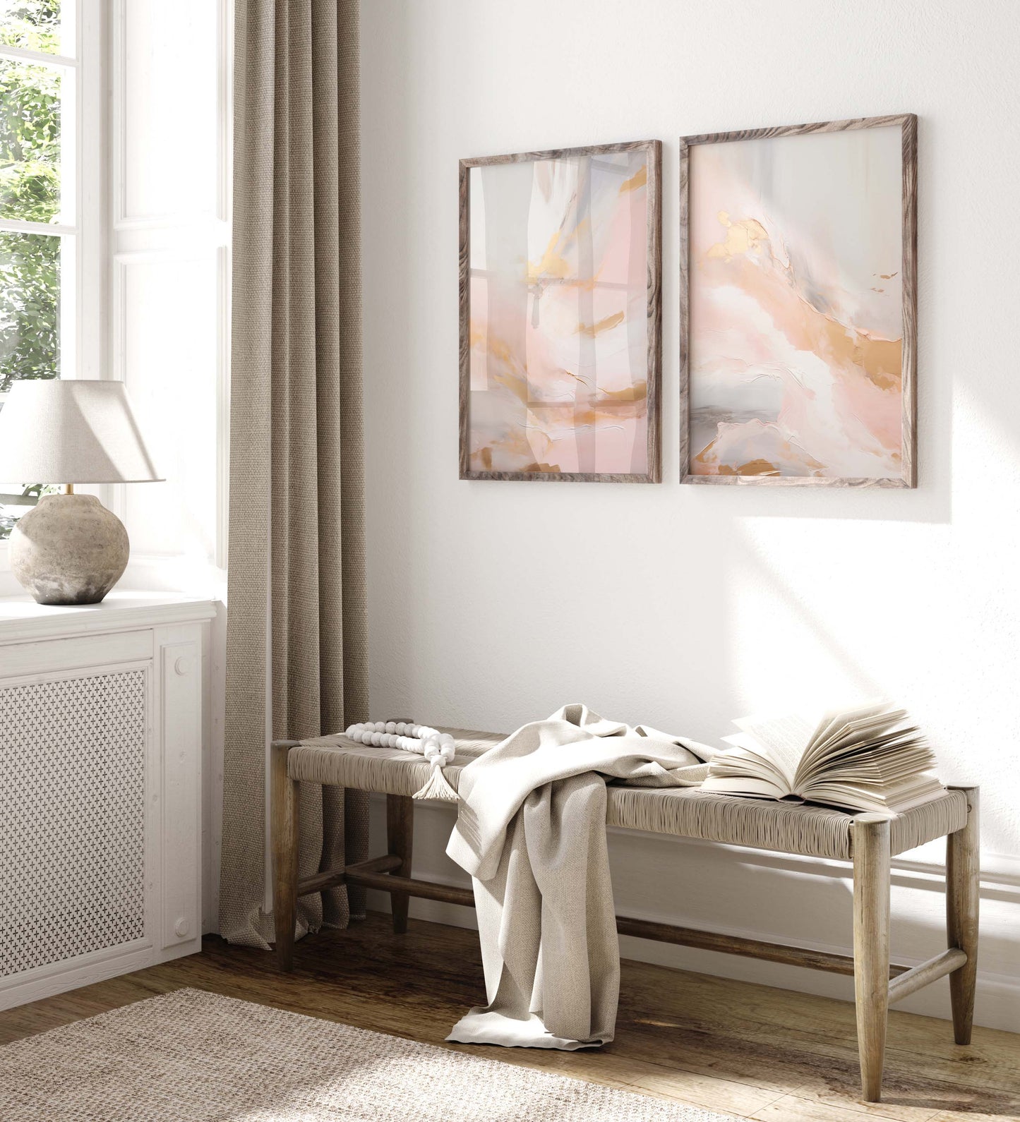 Abstrakte Beige Rosé Poster · Geschenkidee · Sanfte Texturkunst und Moderne Minimalistische Kompositionen · Dekoprint ohne Rahmen