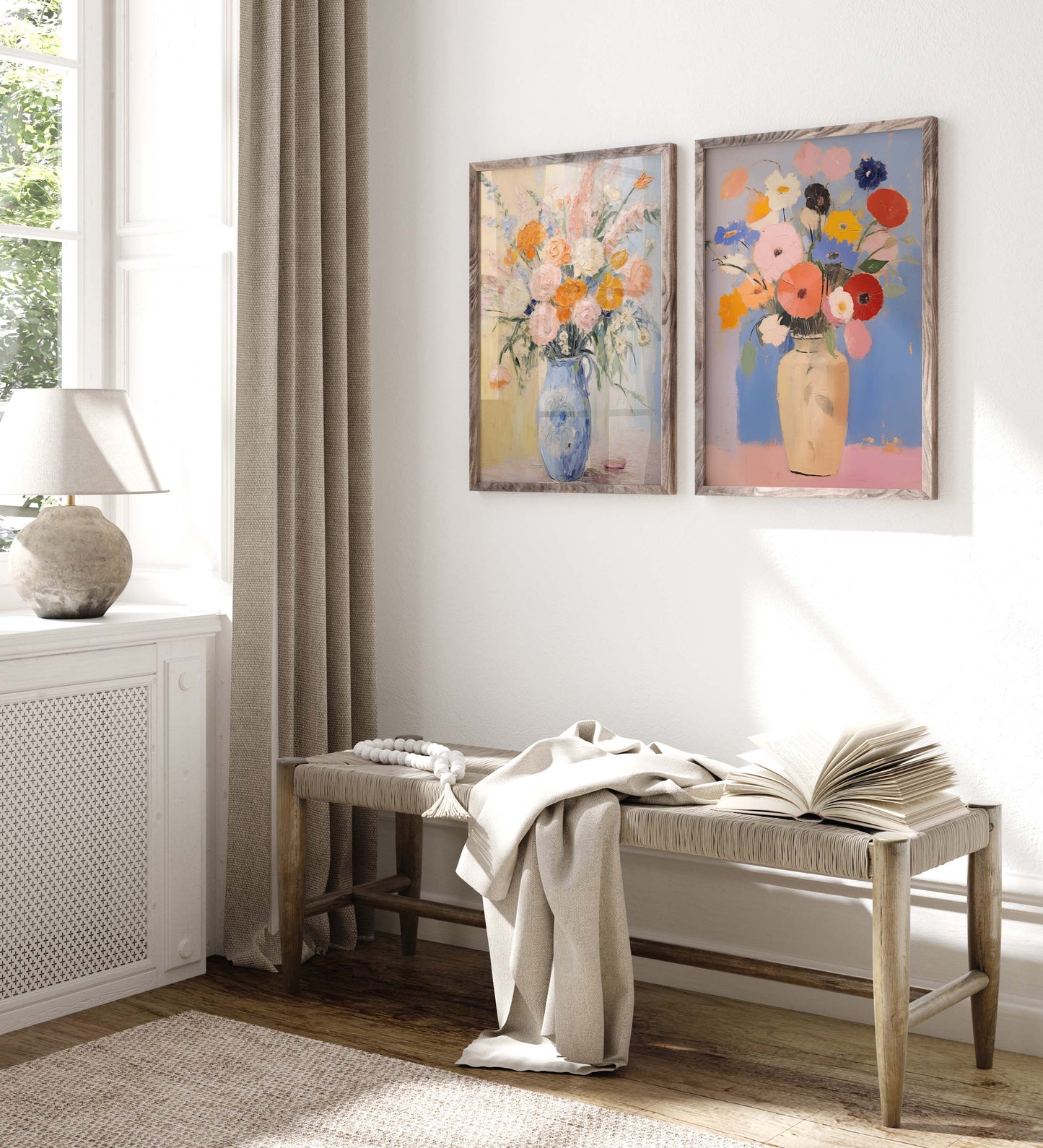 Blumen Poster · Geschenkidee · Bunte Wildblumen · Florale Aquarellmalerei · Vintage Stil · Dekoprint ohne Rahmen