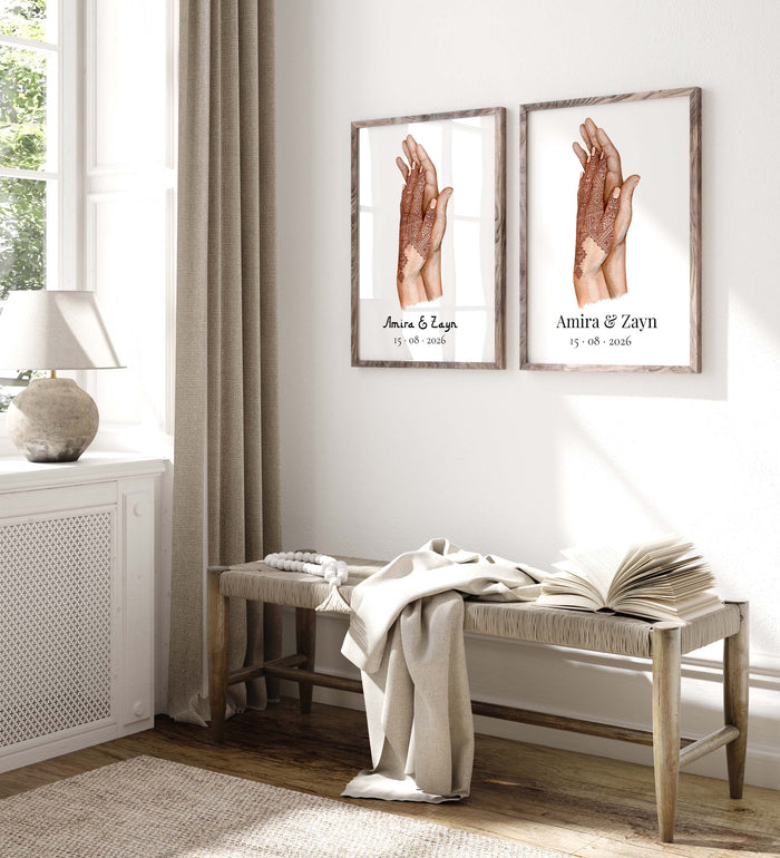 Henna Hochzeit Poster – Premium Baumwoll-Canvas