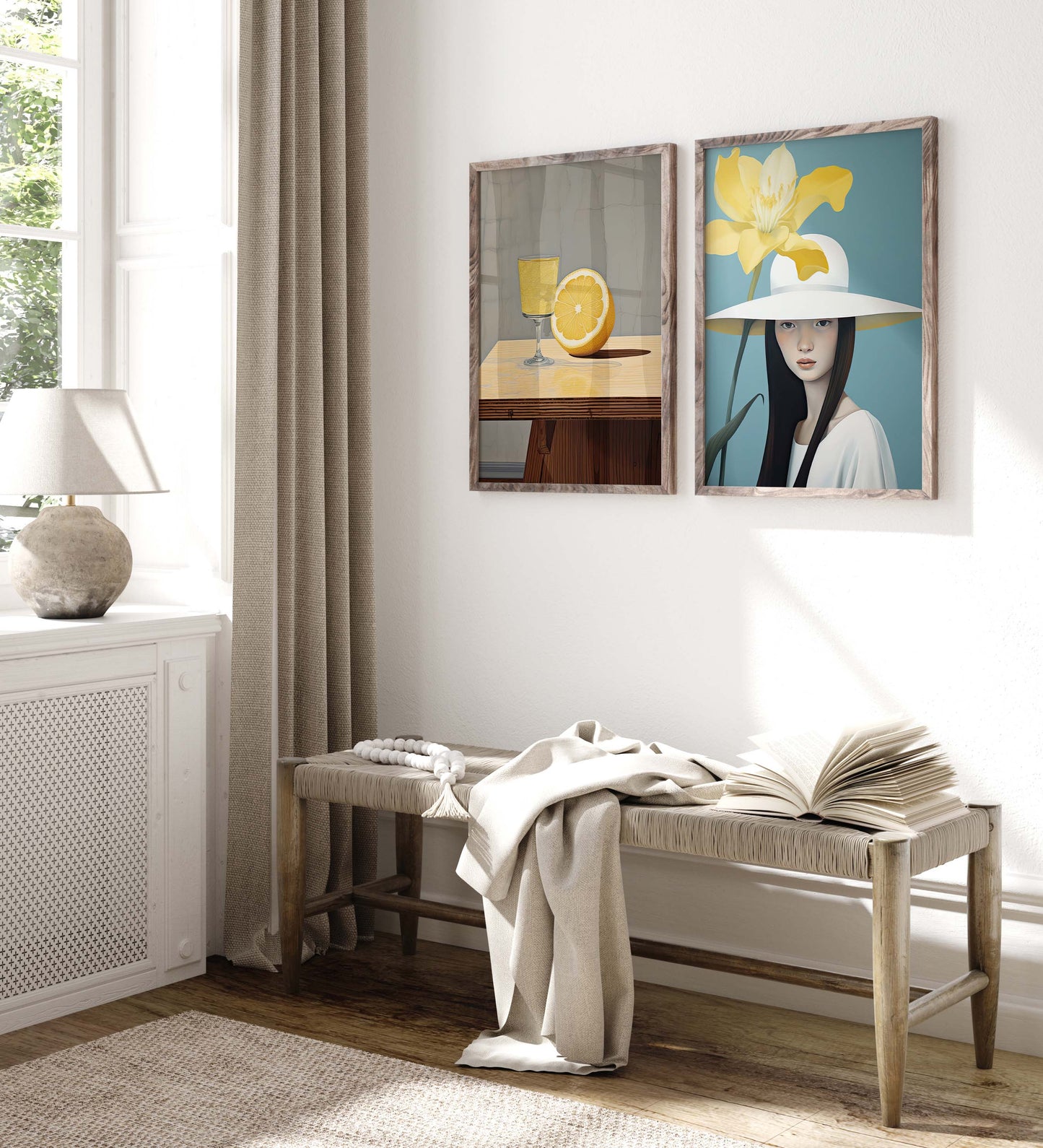Mediterrane Kunst Poster · Geschenkidee · Moderne Porträts Stillleben und Farbenfrohe Illustrationen · Dekoprint ohne Rahmen