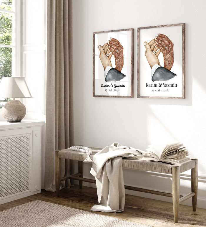 JUSTGOODMOOD Hände Paar Poster – Premium Cotton Print