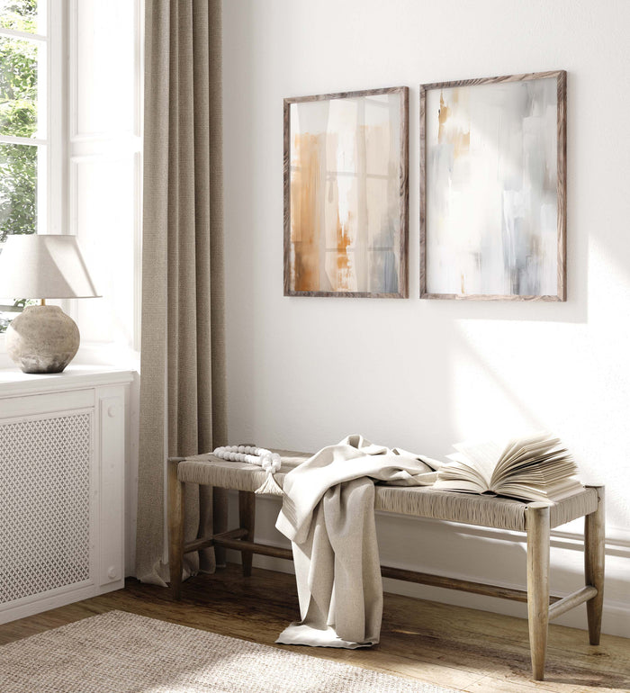 Linienkunst-Poster in Beige und Grau