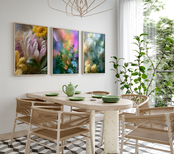 Geschenkidee · Tulpen und Blumen hinter Glas Poster Ästhetische Fotografie Prints · Dekoprint ohne Rahmen | JUSTGOODMOOD