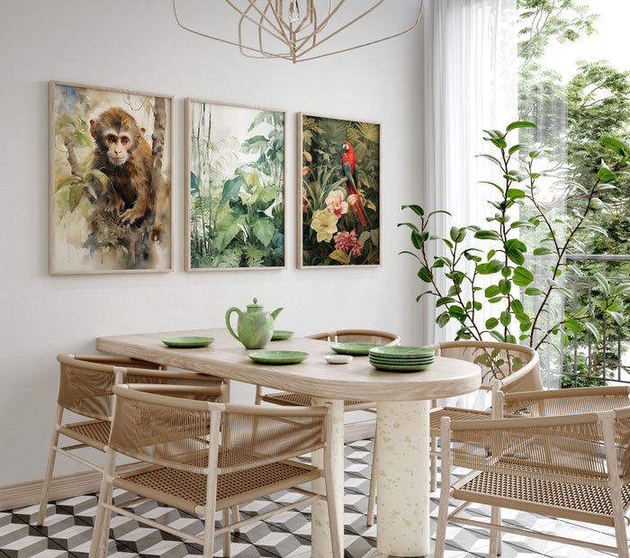 Dschungel Tiere Poster – Premium Baumwoll-Canvas