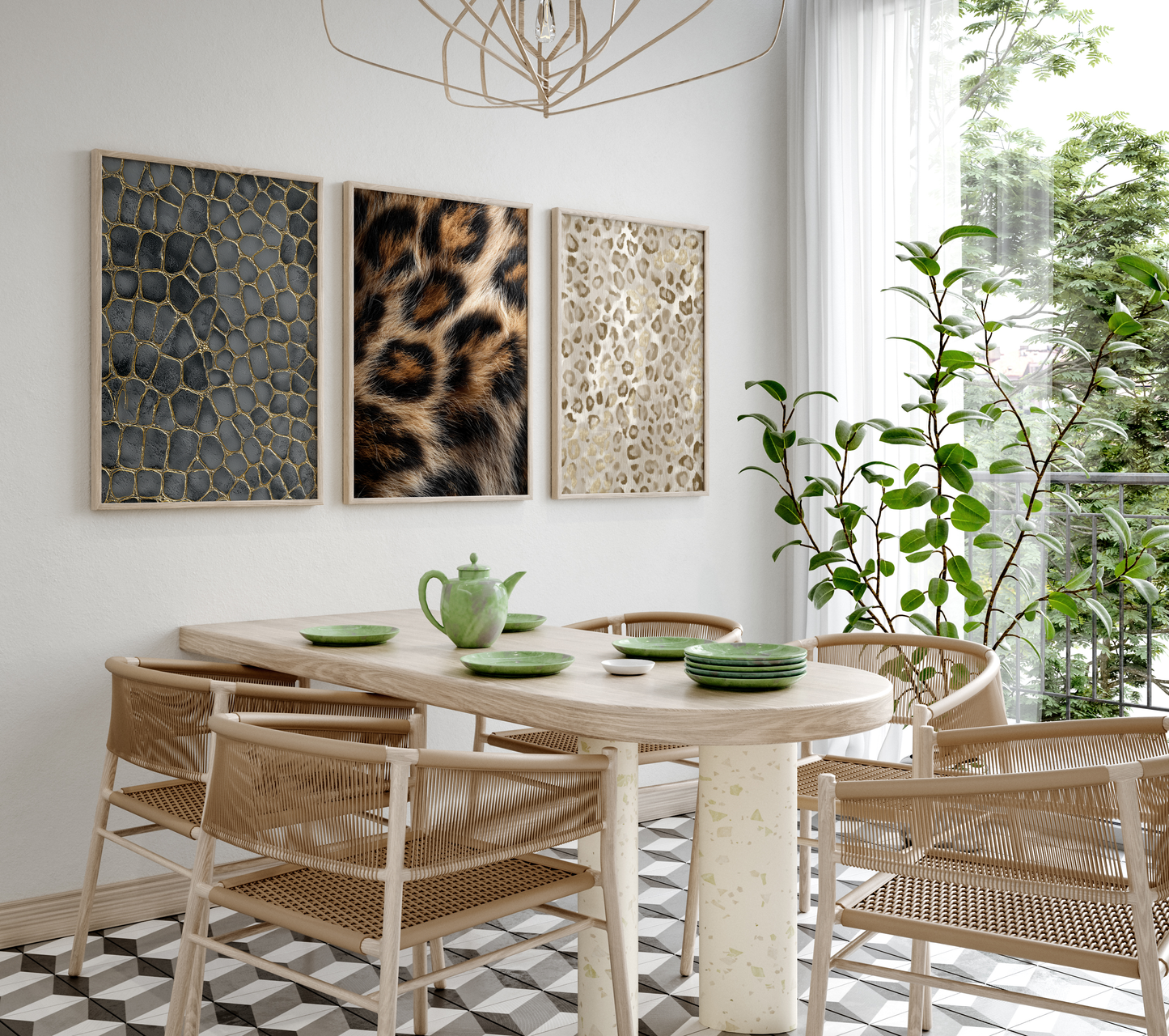 Luxus der Wildnis Poster · Geschenkidee · Animal-Texturen in Gold Creme Schwarz · Dekoprint ohne Rahmen