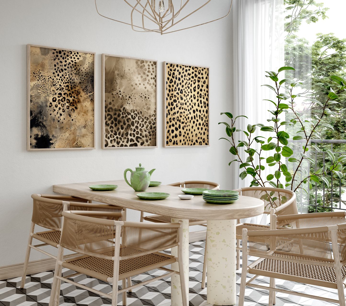 Raubkatzen Poster · Geschenkidee · Leopard Flecken und abstrakte Texturen · Dekoprint ohne Rahmen