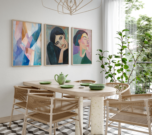 Abstrakte Portrait Poster · Geschenkidee · Mediterrane Landschaft · Dekoprint ohne Rahmen