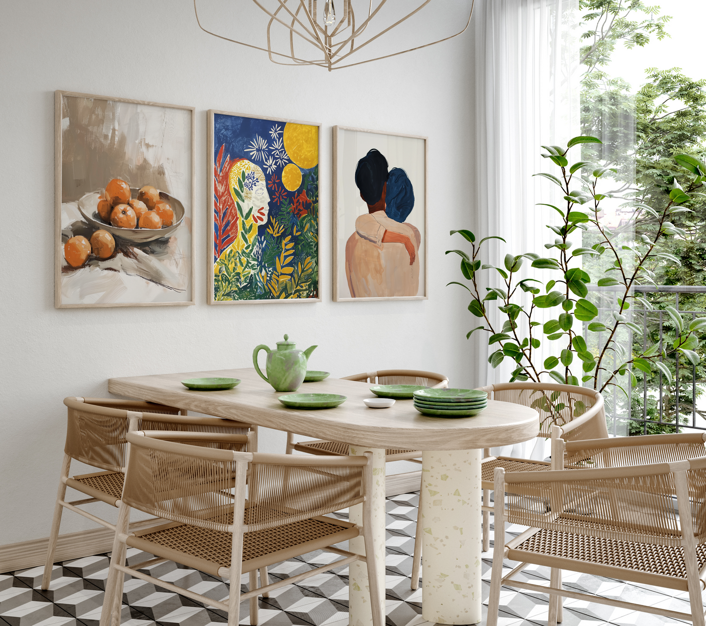 Moderne Kunst Poster · Geschenkidee · Abstrakte Formen, Stillleben Früchte, Boho Figuren & Natur Motive · Dekoprint ohne Rahmen