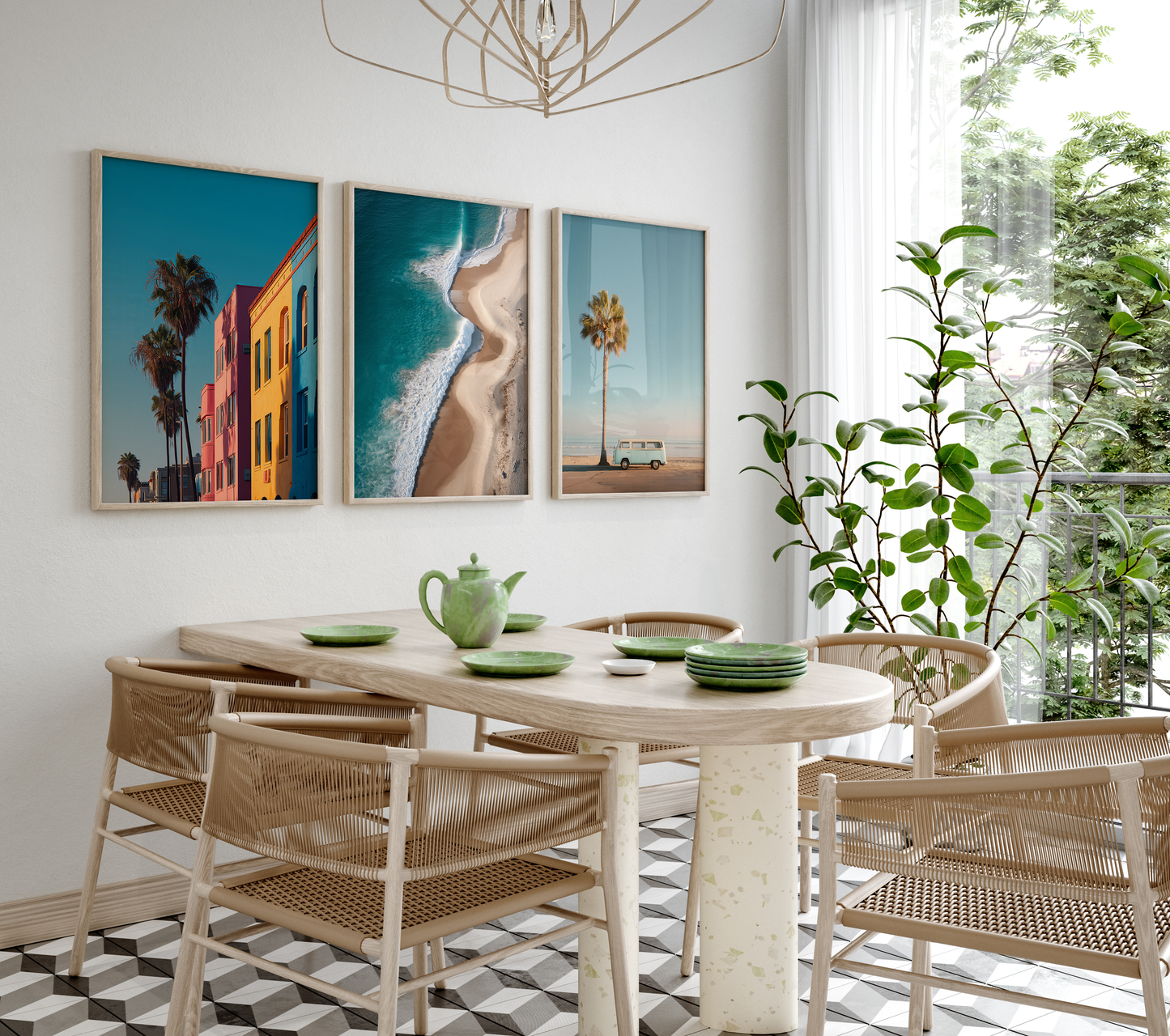 Strand Poster · Geschenkidee · Strand Palmen Meereslandschaften · Dekoprint ohne Rahmen
