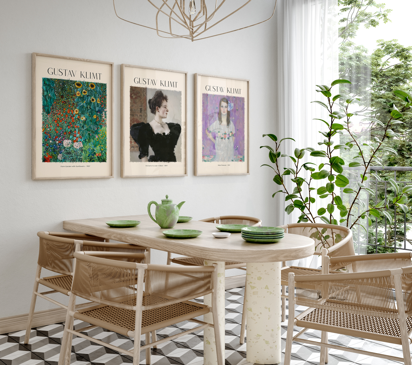Gustav Klimt Kunst Poster · Geschenkidee · Jugendstil Porträts Blumen Garten Klassische Meisterwerke · Dekoprint ohne Rahmen