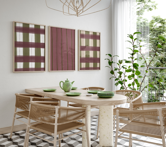 Kariertes Poster · Karo Muster Wandbild · Vintage Wanddeko · Geschenkidee · Dekoprint ohne Rahmen