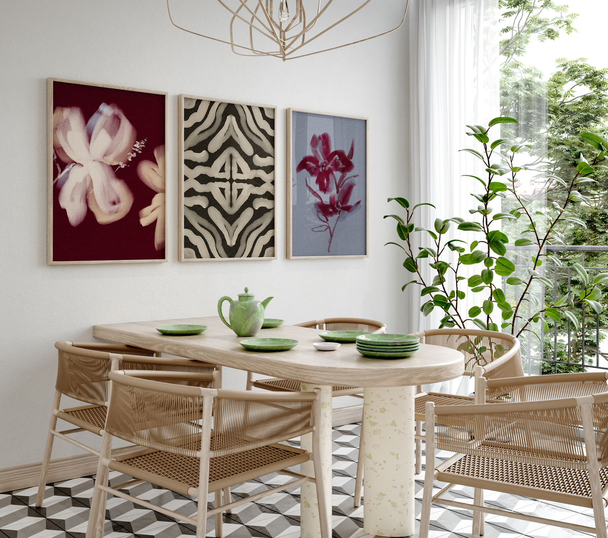 Poster Wandbilder Wohnzimmer · Leopard Schachbrett · Abstrakte Bilder ohne Rahmen ·